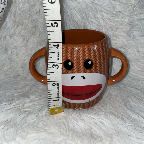 Galerie Brown Sock Monkey Double Handled Coffee Mug Cup - Picture 8 of 9